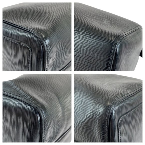 LOUIS VUITTON Epi Speedy 30 Black Gold Hardware Leather M59022 Handbag - Picture 3 of 10